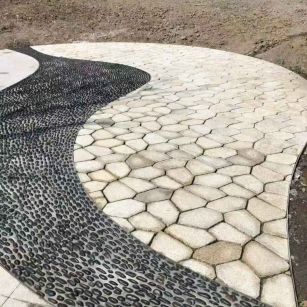 西藏 黄金麻冰裂缝室外铺装效果完美展示